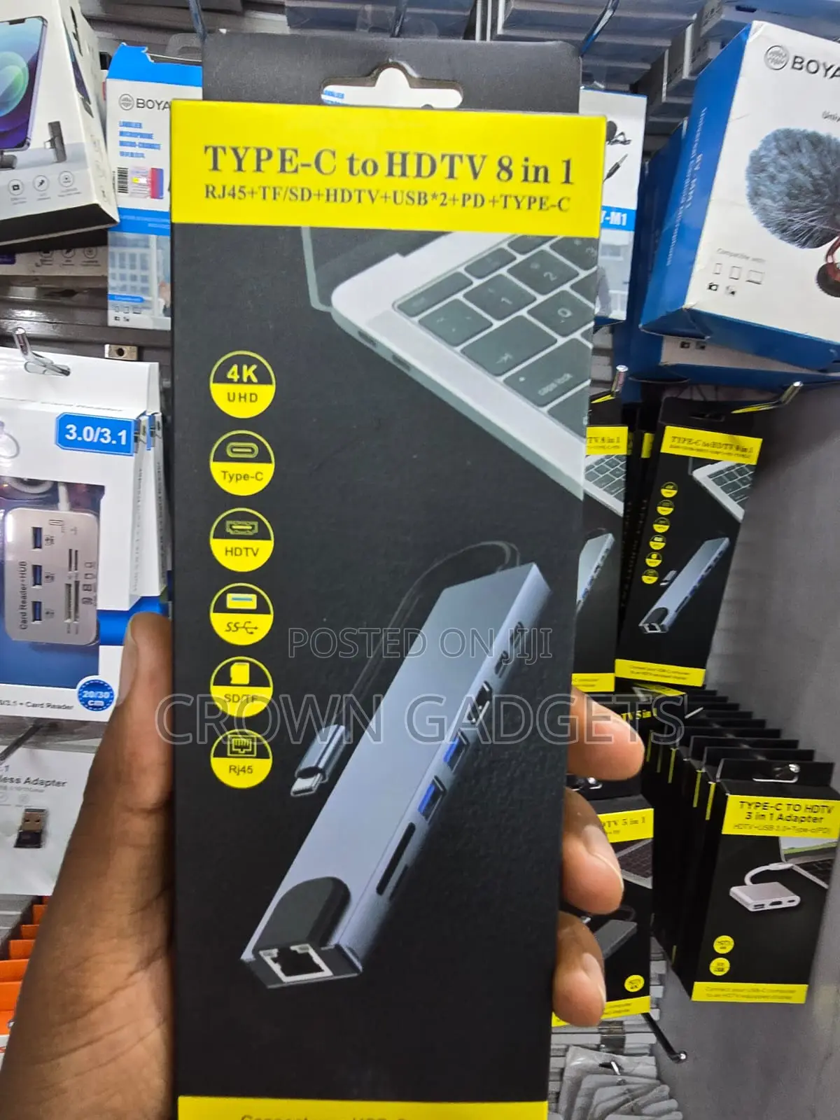 Type-C 8 in 1 Hub With HDMI Ethernet USB Card Reader