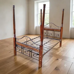 Royal Canopy Metal and Wood 4*6ft Bed Frame With Net Frame