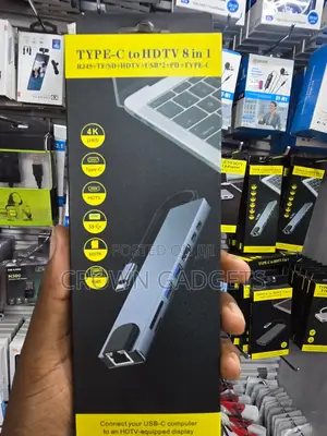 USB-C Hub With Ethernet USB SD TF Card Reader