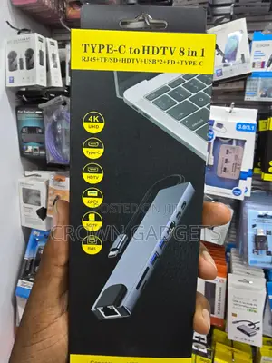 USB-C Hub Adapter With Hdmi Lan Sd Tf USB Pd Port