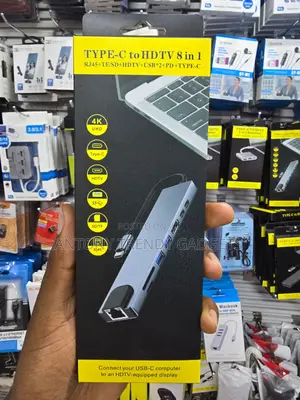 USB-C 8 in 1 Adapter With Hdmi Rj45 Sd Tf USB Pd