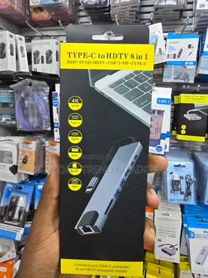 USB-C Multiport Hub 8 in 1 With HDMI LAN SD TF PD