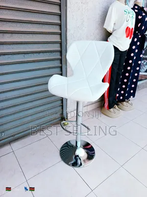 Modern White Adjustable Barstool