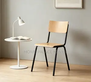 Wooden Chair: Plywood Laminate Stackable Student Chair With Metal Legs