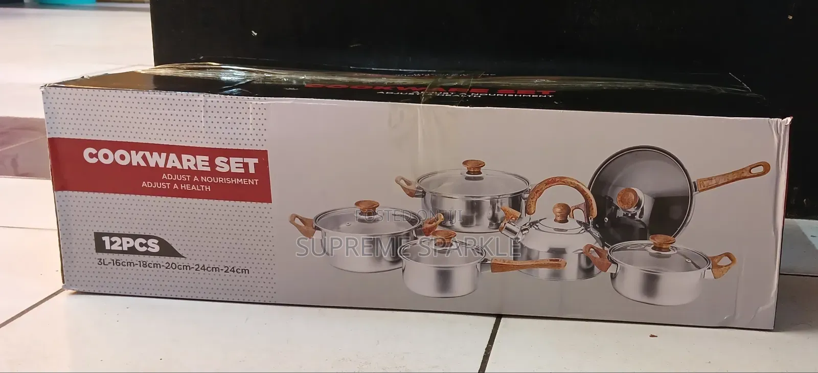 12 PCS Stainless Steel Cookware Set With Whistling Kettle.