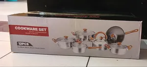 12 PCS Stainless Steel Cookware Set With Whistling Kettle.