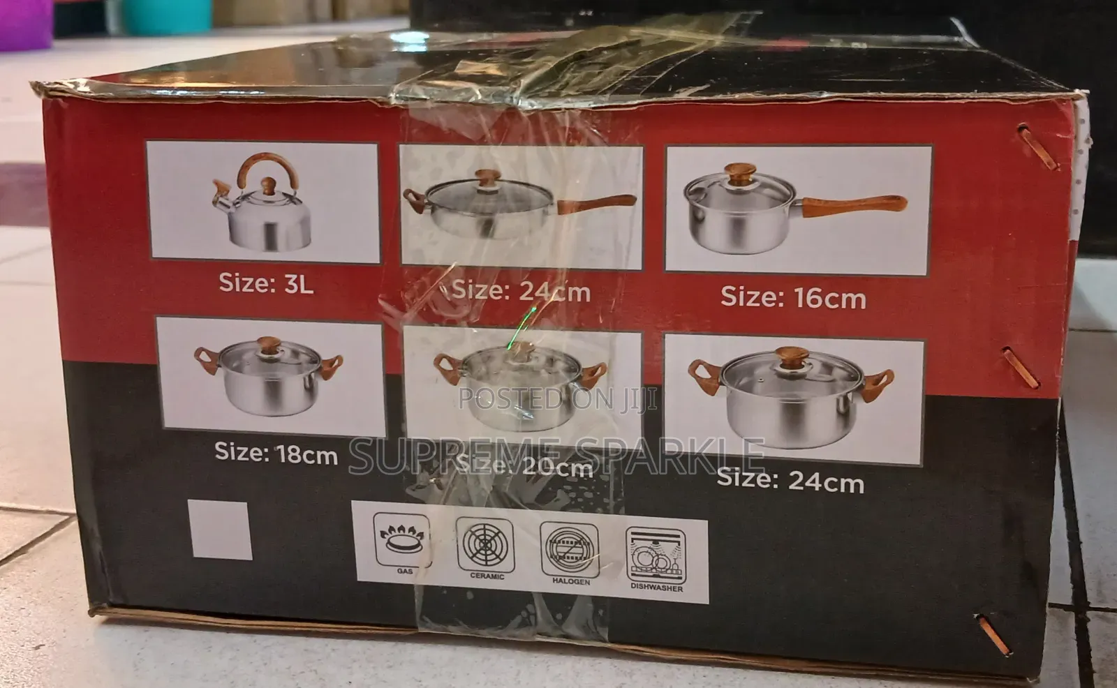 12 PCS Stainless Steel Cookware Set With Whistling Kettle.