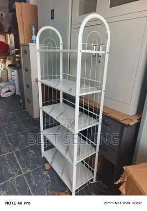 5 Layers White Shoe Rack