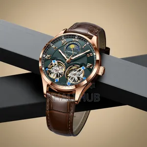 Caresiko With Genuine Leather Straps Double Tourbillion Automatic C123