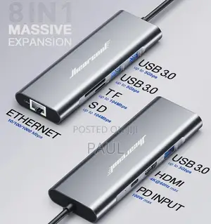Hiearcool USB C Hub Ethernet, HDMI Adapter,8 IN1 Multiport Type C
