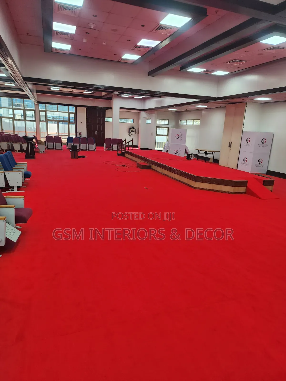 Wall to Wall Office Carpets in Berries Red