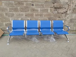 Padded Blue Modern Links/Waiting Chairs