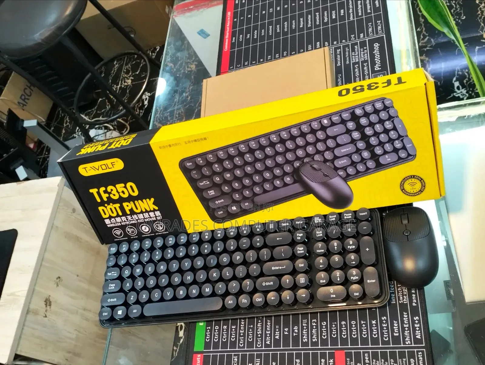 -WOLF TF350 Dot Punk Wireless Keyboard Mouse Combo