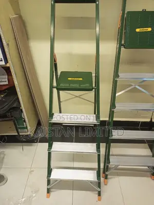 4 Step Folding Steel Step Stool Ladder (High Capacity Non-Slip Feet)