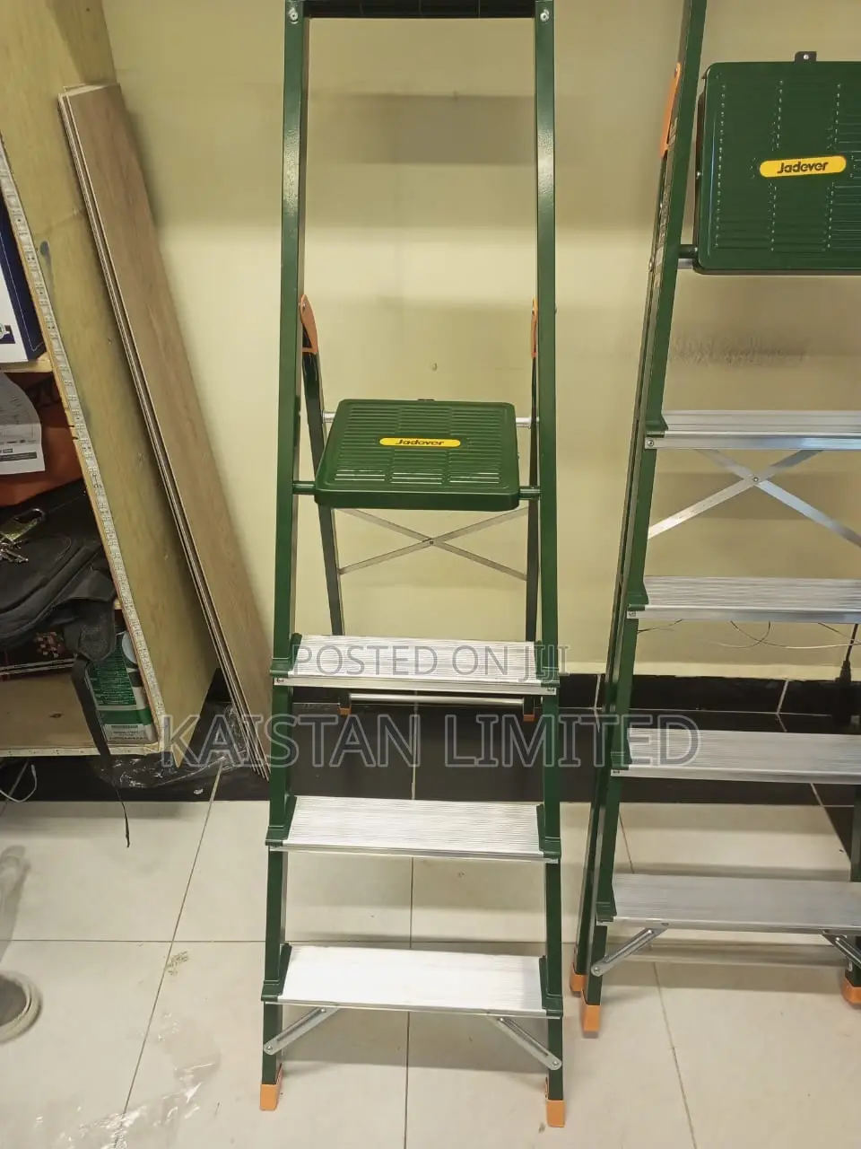 4 Step Folding Steel Step Stool Ladder (High Capacity Non-Slip Feet)