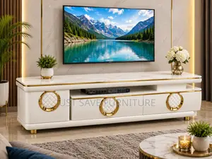 Luxury 5FT Marble Top TV Stand Entertainment Unit