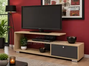Modern 4FT Wooden TV Stand Entertainment Unit – Oak Charcoal Grey