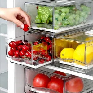 Stackable Kitchen Fridge Organizer/ Food Storage Container With Lid