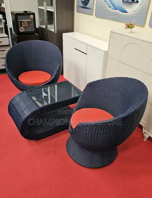 3-Piece Rattan Egg Chair Set