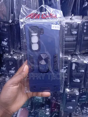 Infinix Hot 50 Pro Navy Blue Heavy-Duty Armor Kickstand Phone Case