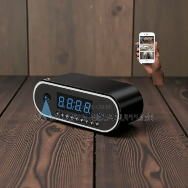 Space-Saving Ultra HD WiFi Alarm Table Clock Hidden Spy Camera