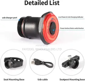 USB Rechargeable Bicycle Tail Light – Waterproof LED Rear Light