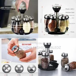 7pcs Rotating Cruets Condiments Seasoning