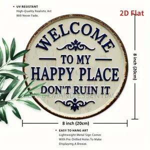 2D Flat Metallic Hanging Decor Sign