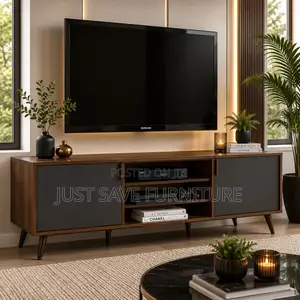 Modern 4FT Walnut Charcoal Wooden TV Stand