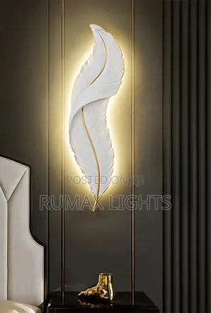 Modern Resin Feather Wall Lamp