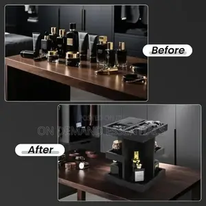 3-Tier Rotating Wooden Makeup/Cosmetics/Perfume Organizer