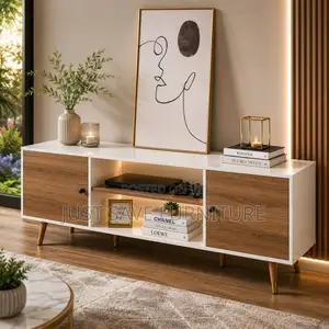 Modern 5FT White Walnut TV Stand