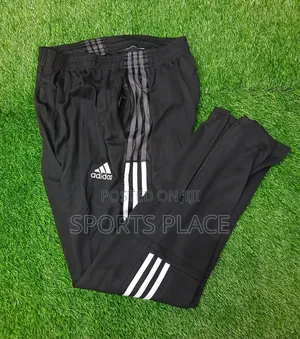 Adidas Black With White Strips Track Pants