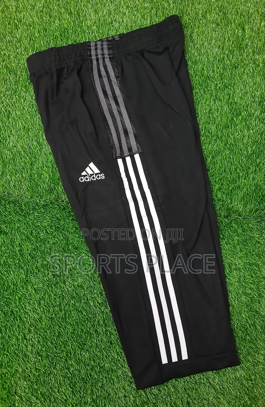 Adidas Black With White Strips Track Pants
