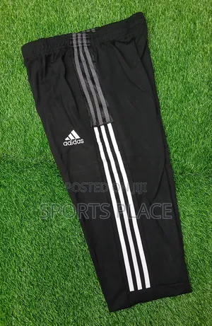 Adidas Black With White Strips Track Pants