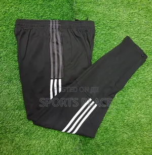 Adidas Black With White Strips Track Pants
