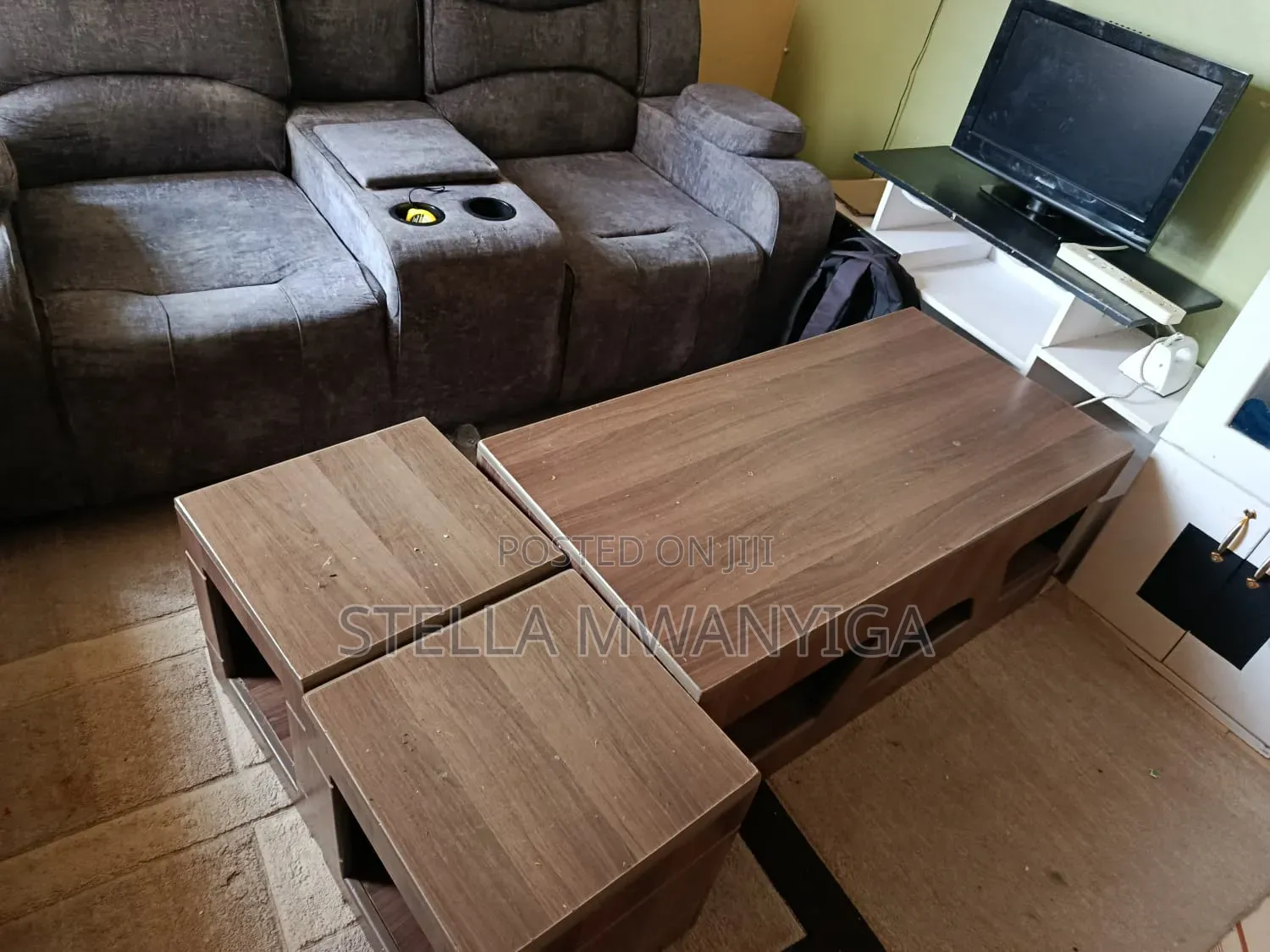 Leather Seats, Table and Stools