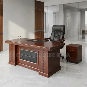 Mahogany L-Shaped CEO Table-1.6m