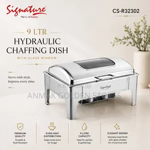 9Ltr Hydraulic Chaffing Dish With Glass Window Double Compartment