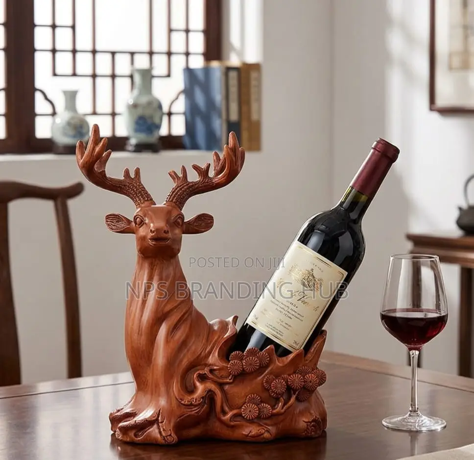 Deer Head Decorative Sculpture Wine Rack (Tet
