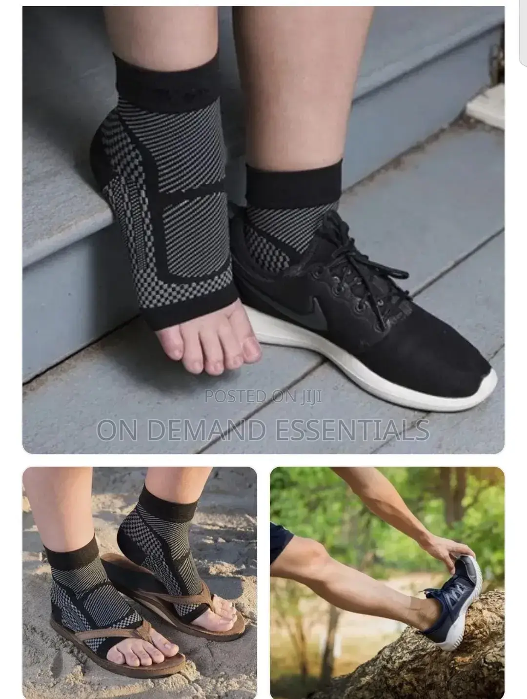 7-Zone Ankle Compression Sleeves Open Toe