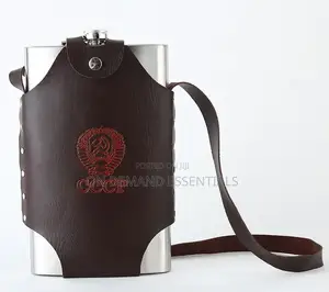 64 Oz Giant Stainless Steel Whiskey Flask With Cover Holder
