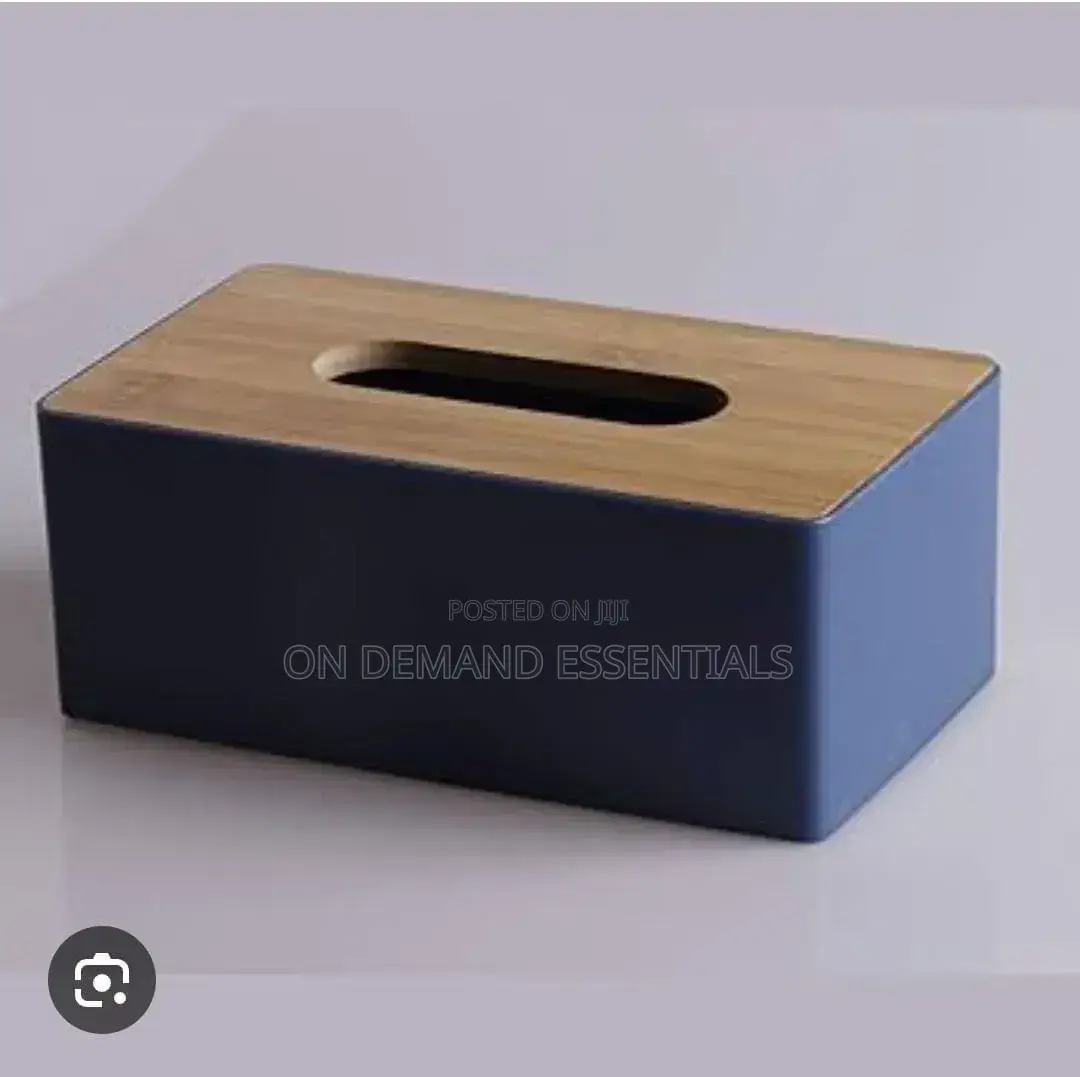 Tissue Box With Bamboo Wood Lid