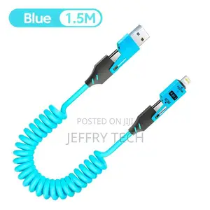 4 in 1 Super Fast Charging Cable - Blue/ Black
