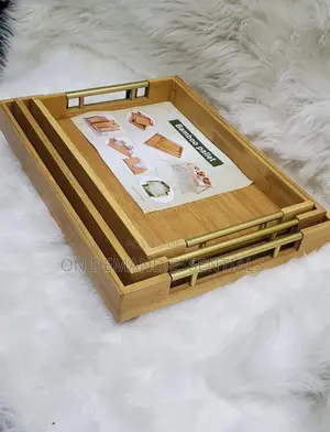 Elegant Bamboo Serving Trays Set of 3