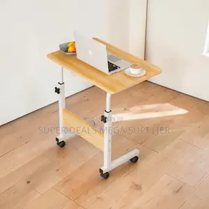 Adjustable Height Laptop Table Portable Computer Desk With Wheels