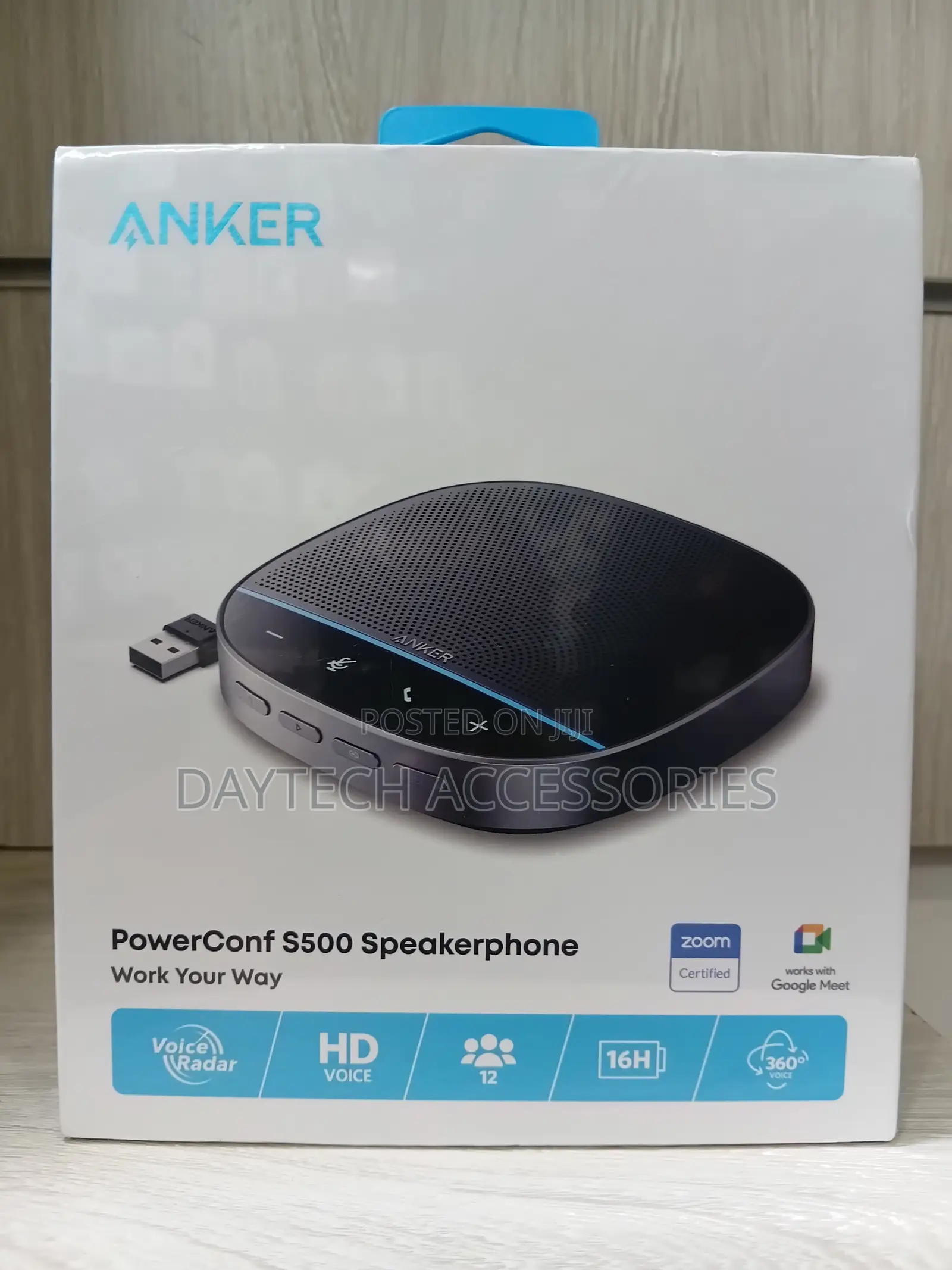This Is an Anker PowerConf S500 Speakerphone - Black