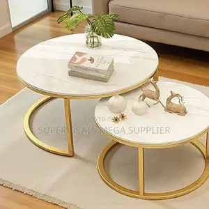 Marble Nesting Coffee Table Set With Compact Space Saving Style