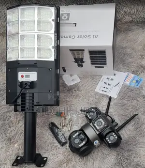 Triple Lens 180W 4G Floodlight Security Camera