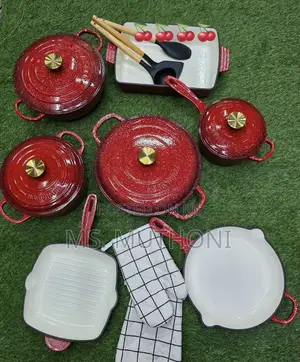  12 PCs Stunning, Heavy-Duty Enameled Cast Iron Set